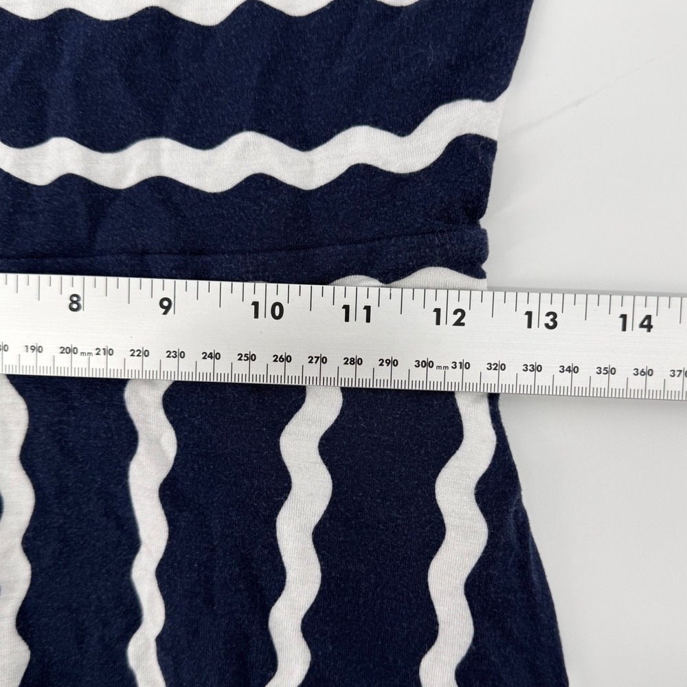 Boden Navy White Wavy Stripe Long Sleeve Fit Flare Dress Pockets US 2R Stretch‎ - Picture 6 of 7